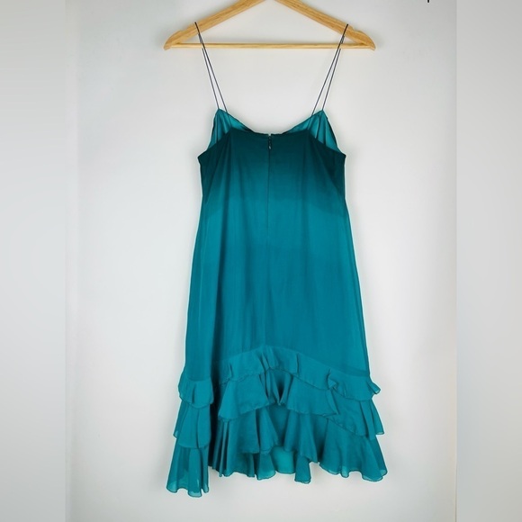 Vintage Rebecca Taylor Ombré Ruffle Silk Slip Dress - Picture 3 of 7